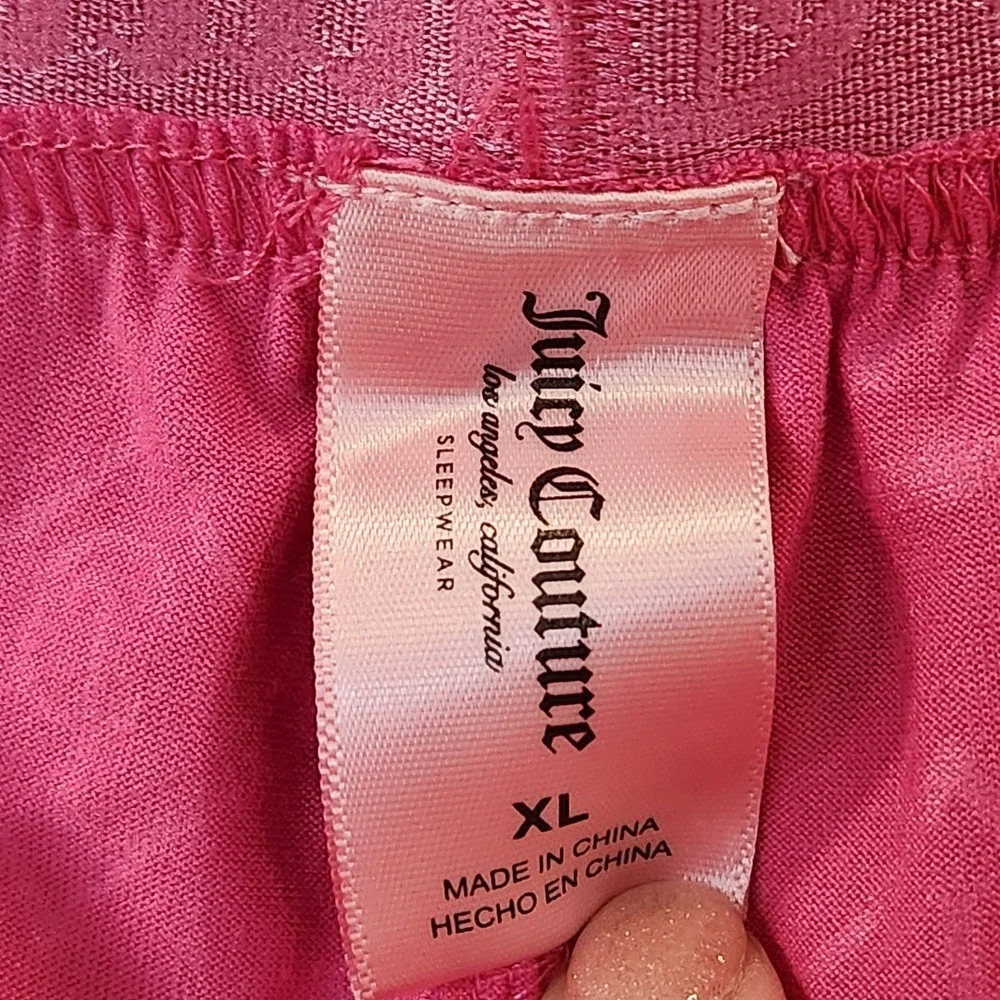 Juicy Couture Womens Pajama Pants‎ XL Pink Sleepwear Lounge Embossed